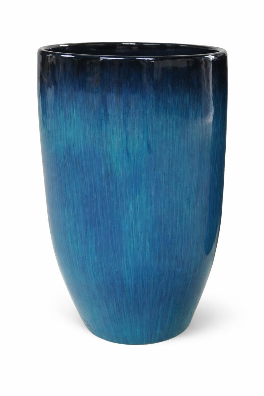 Vaso vietnã azul esmaltado com pintura automotiva