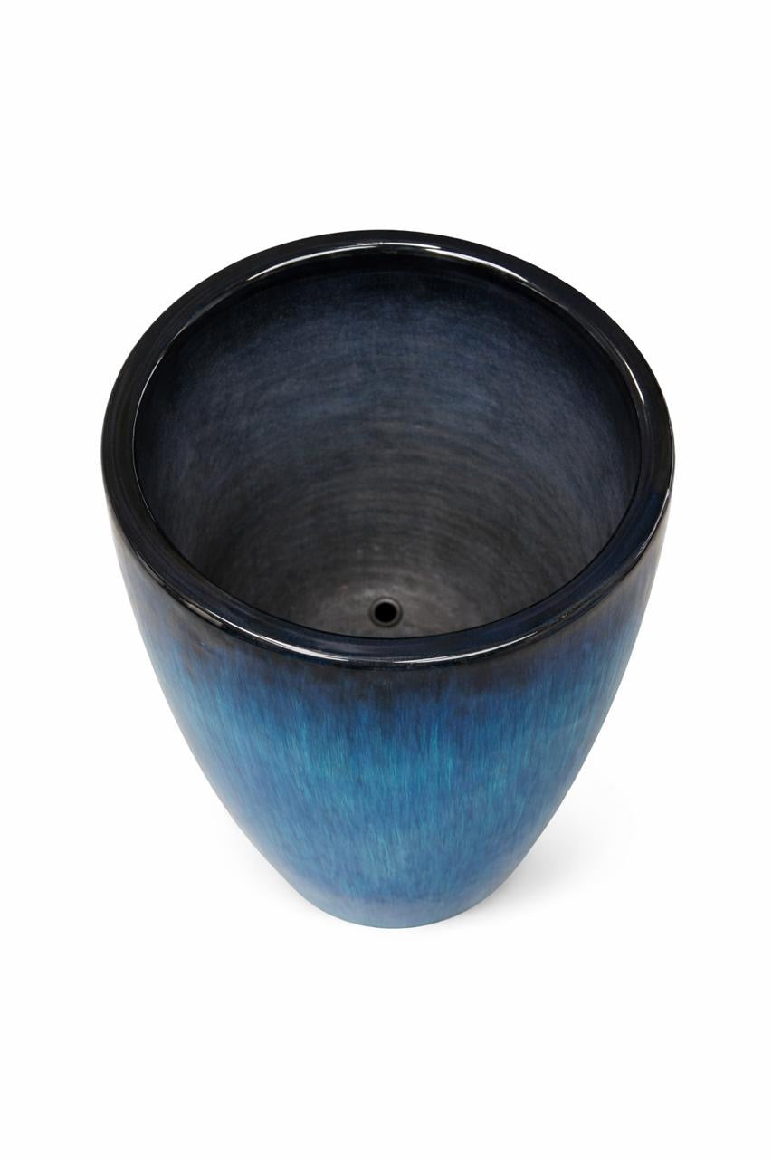 Vaso vietnã azul esmaltado com pintura automotiva