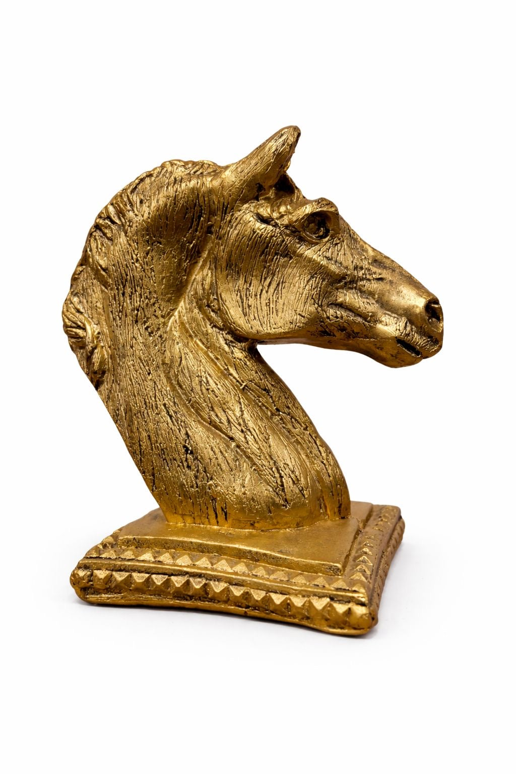 Escultura decorativa Cabeça de cavalo dourada