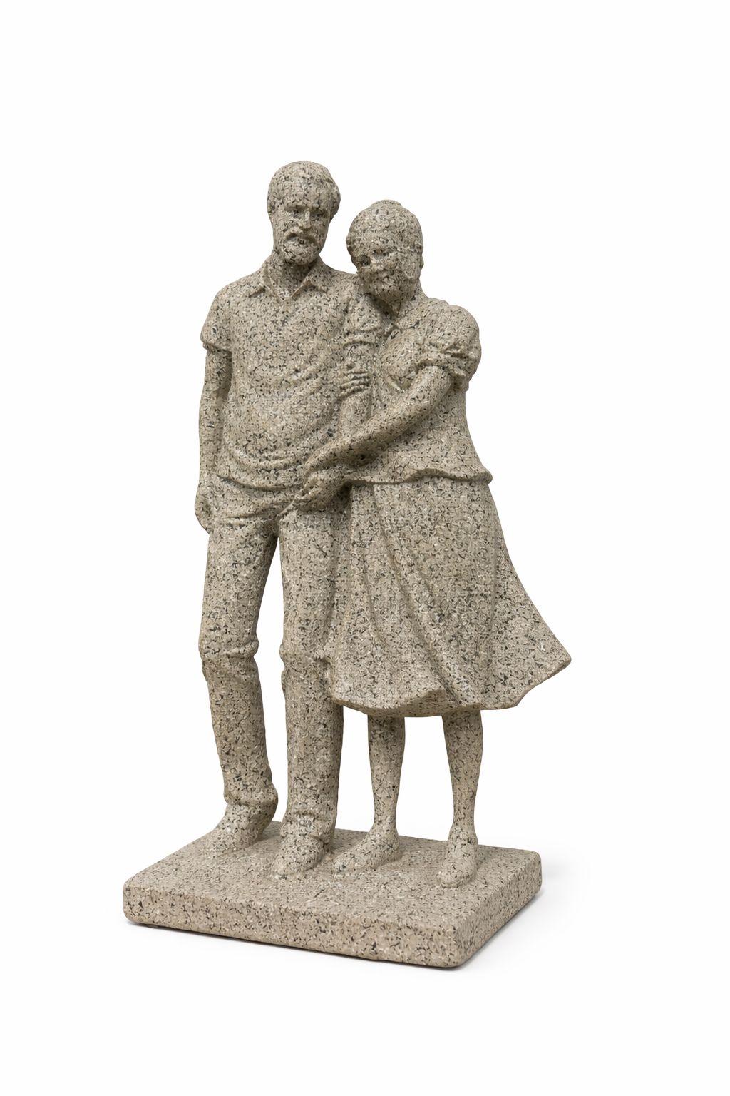 Escultura Casal Abraçado em Cerâmica – Decoração Romântica e Elegante