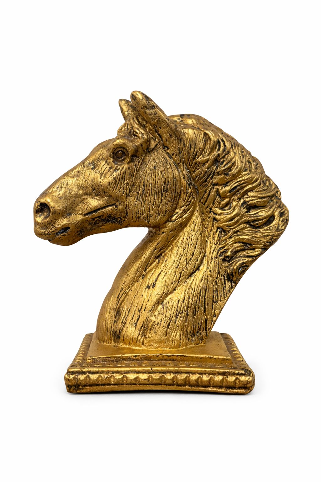 Escultura decorativa Cabeça de cavalo dourada