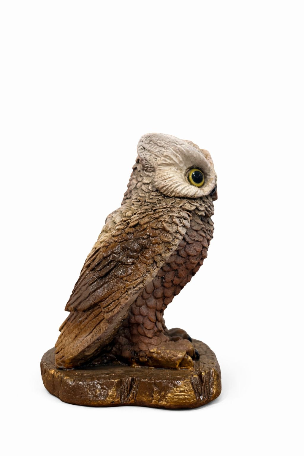 Escultura Decorativa Coruja Realista – Charme Natural e Aconchego