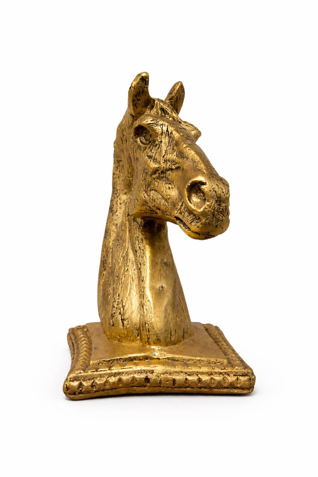 Escultura decorativa Cabeça de cavalo dourada