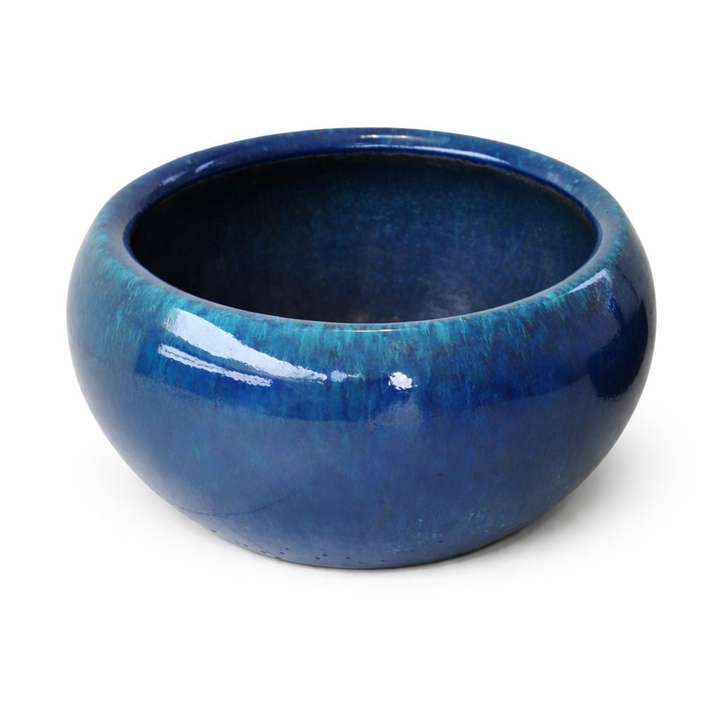Cachepot cerâmica azul com pintura automotiva