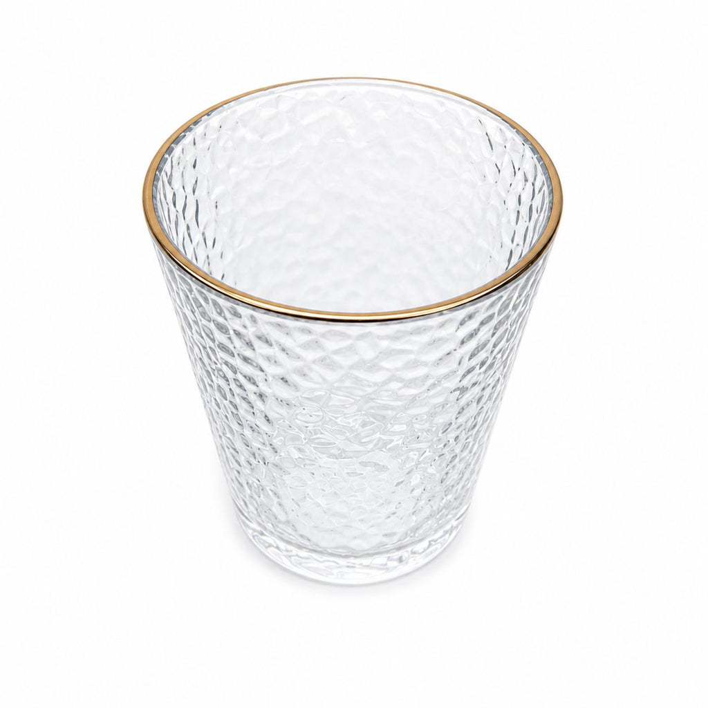 Conjunto Elegance Gold de Copos Texturizados em Vidro - 6 Peças