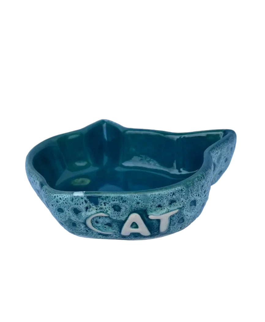 Prato em Formato de Gatinho Cerâmica Verde