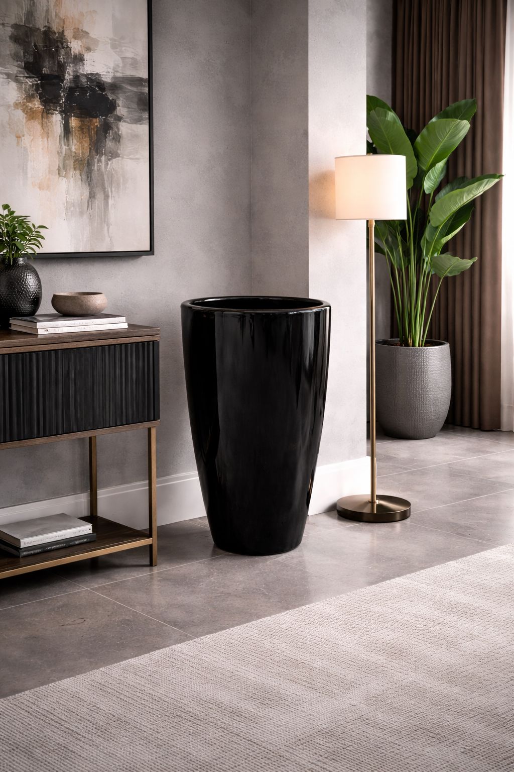 Vaso pilão preto com pintura automotiva