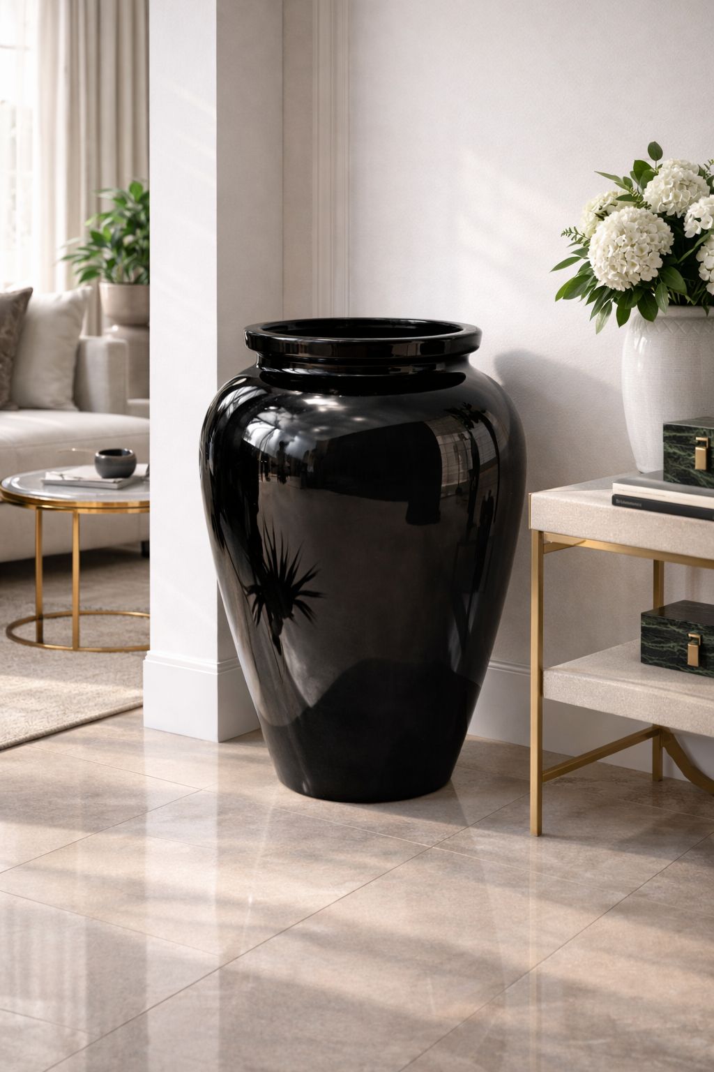 Vaso angola preto com pintura automotiva