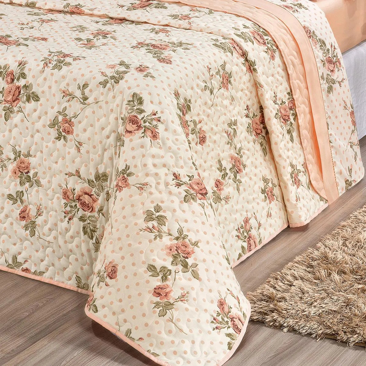 Cobre leito requinte floral - Queen