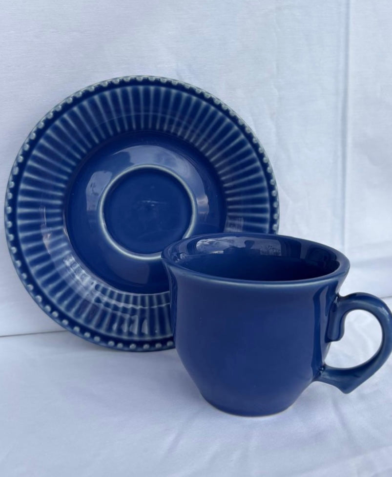 Jogo de Chá 6 Xícaras Azul 200ml