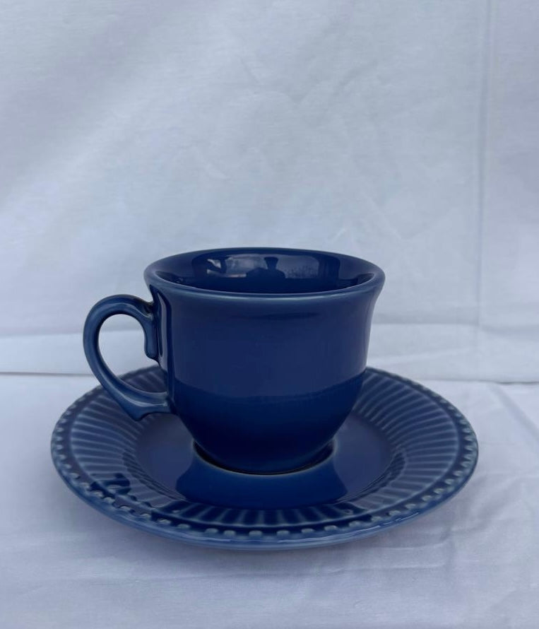 Jogo de Chá 6 Xícaras Azul 200ml